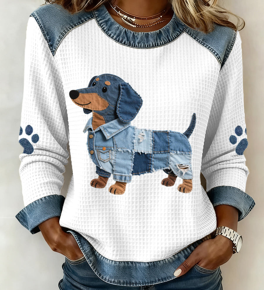Suloisen daksun patchwork-denim